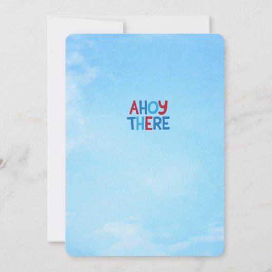Ahoy There Red Blue White Sailors Lighthouse Boot Einladung (Rückseite)