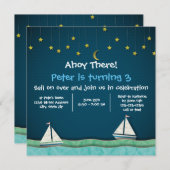 Ahoy There Sailboote & Stars Einladung (Vorne/Hinten)