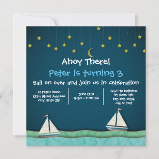 Ahoy There Sailboote & Stars Einladung