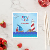 "Ahoy There" Wasserschiff Leuchtturm Treasure Serviette (Beispiel)