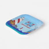 "Ahoy There" Zitat Leuchtturm Segelboot Schatzamt Pappteller (Gewinkelt)