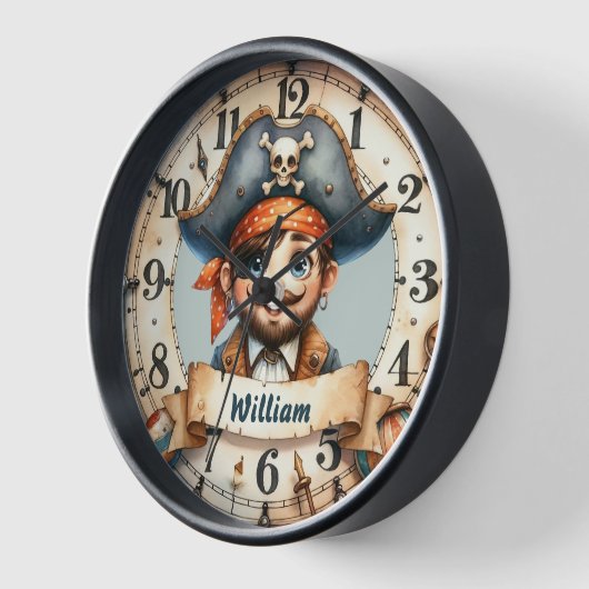 Ahoy Time! Pirate Adventure Wall Clock Uhr (Winkel)