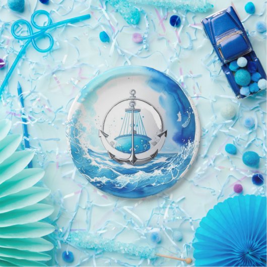 Ahoy to Motherhood: Kindermädchendusche Pappteller (Party)