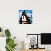 Ahoy, Verträge! AI Fantasy Digital Art Print Pingu Poster (Heimbüro)