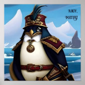 Ahoy, Verträge! AI Fantasy Digital Art Print Pingu Poster (Vorne)