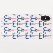 Ahoy Vintag Anchor-Muster. Case-Mate iPhone Hülle (Rückseite (Horizontal))