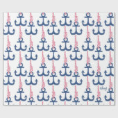 Ahoy Vintag Anchor-Muster. Geschenkpapier (Flach)