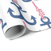 Ahoy Vintag Anchor-Muster. Geschenkpapier (Rolleneckpunkt)