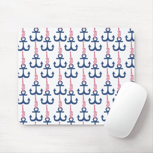 Ahoy Vintag Anchor-Muster. Mousepad (Mit Mouse)