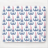 Ahoy Vintag Anchor-Muster. Mousepad (Vorne)