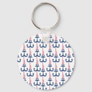 Ahoy Vintag Anchor-Muster. Schlüsselanhänger