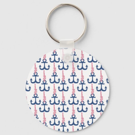 Ahoy Vintag Anchor-Muster. Schlüsselanhänger (Vorderseite)
