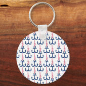 Ahoy Vintag Anchor-Muster. Schlüsselanhänger (Vorderseite)