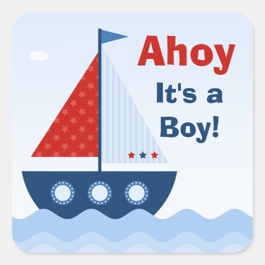 Ahoy's a Boy Baby Shooting Sticker (Vorderseite)