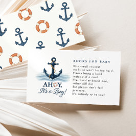 Ahoy's Boy Nautical Books for Baby Shower Begleitkarte