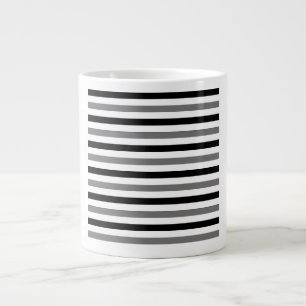 Ahs Schwarz-Weiß-Streifen-Design Jumbo-Tasse