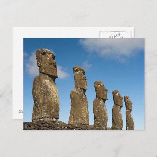 Ahu Akivi, Rapa Nui, Easter Island, Chile 2 Postkarte (Vorne/Hinten)