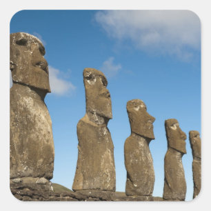 Ahu Akivi, Rapa Nui, Osterinsel, Chile 2 Quadratischer Aufkleber