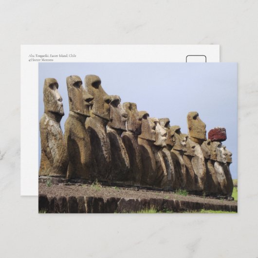 Ahu Tongariki, Osterinsel, Chile Postkarte (Vorne/Hinten)