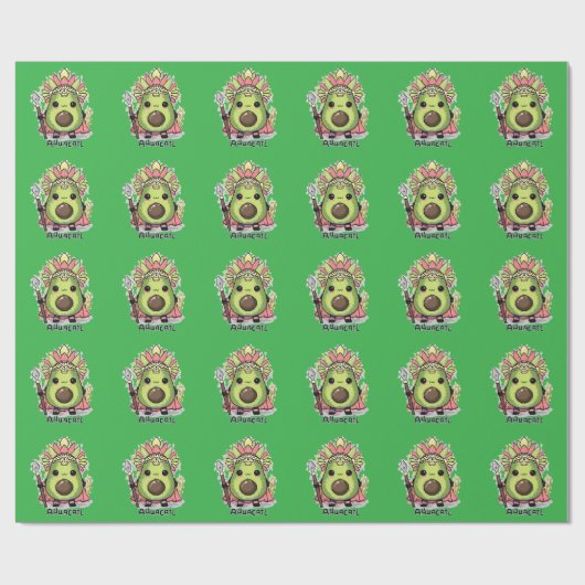 Ahuacatl Aztec Warrior Avocado Geschenkpapier (Flach)