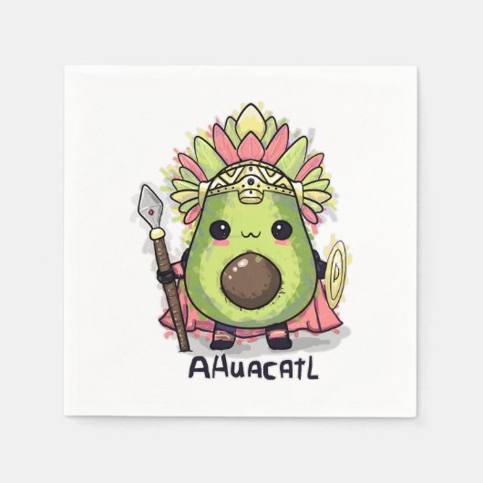 Ahuacatl Aztec Warrior Avocado Serviette (Vorderseite)