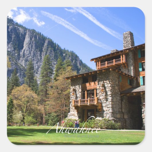 Ahwahnee Quadratischer Aufkleber (Vorderseite)