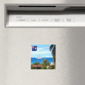 AI004 ANGUILLA, Long Bay, Panorama, Kühlschrank Magnet (In Situ (Geschirrspüler))