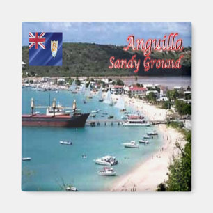 AI005 ANGUILLA, Sandboden, Panorama, Kühlschrank Magnet