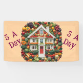 AI 5 a day Frucht und Gemüse Vinyl Banner (Horizontal)
