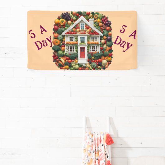 AI 5 a day Frucht und Gemüse Vinyl Banner (InSitu)