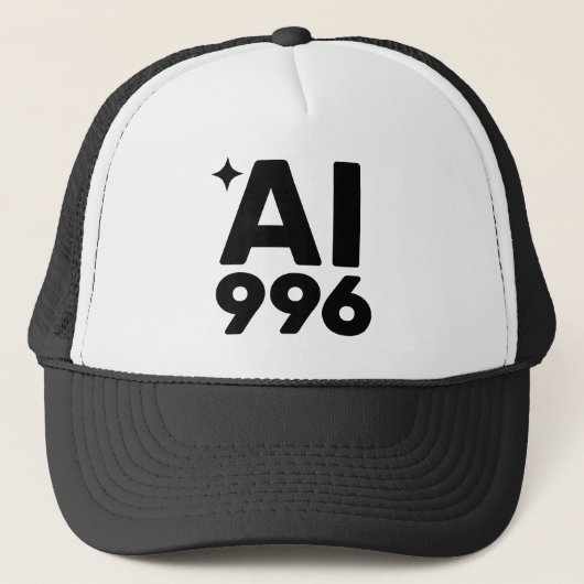 AI 996™ Trucker-Mütze Truckerkappe (Vorderseite)
