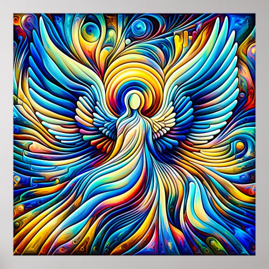 AI Abstrakt Illusionismus Angel Expressionist Effe Poster (Vorne)