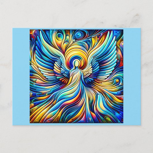 AI Abstrakt Illusionismus Angel Expressionist Effe Postkarte (Vorderseite)