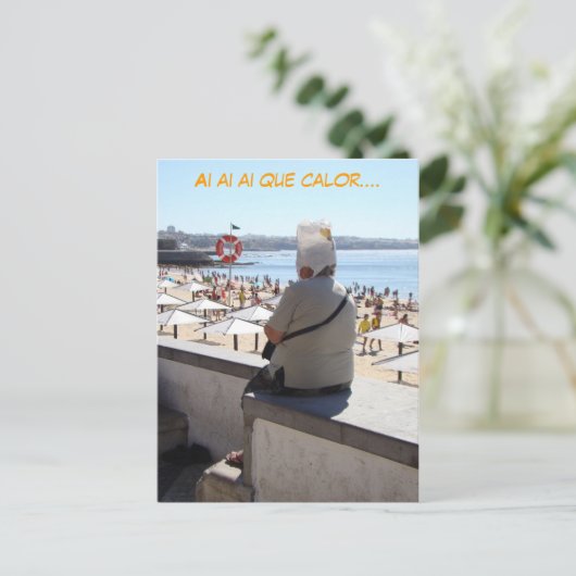 Ai ai ai Que Calor (spanisch, espanol) lustig Postkarte (Stehend Vorderseite)