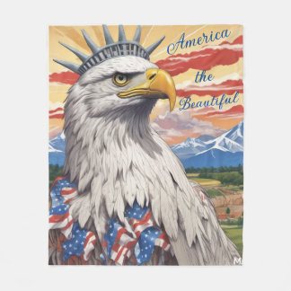 AI America the Beautiful Blanket Fleecedecke