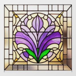 AI Art Art Nouveau verkleidete Glasfenster Fensteraufkleber