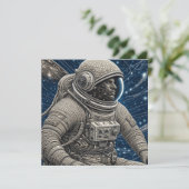 Ai Art Astronaut im Weltraum (Stehend Vorderseite)