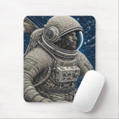 Ai Art Astronaut im Weltraum Mousepad (Mit Mouse)