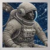 Ai Art Astronaut im Weltraum Poster (Vorne)
