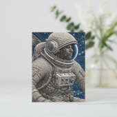 Ai Art Astronaut im Weltraum Postkarte (Stehend Vorderseite)
