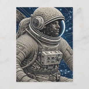 Ai Art Astronaut im Weltraum Postkarte