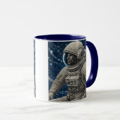Ai Art Astronaut im Weltraum Tasse (VorderseiteRechts)
