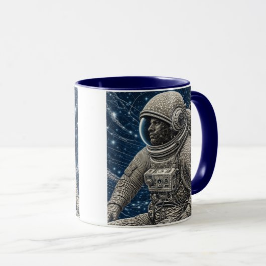 Ai Art Astronaut im Weltraum Tasse (VorderseiteRechts)