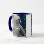 Ai Art Astronaut im Weltraum Tasse (Vorderseite Links)