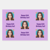 AI Art Birthday Foto Wrapping Paper Geschenkpapier Set (Vorderseite)