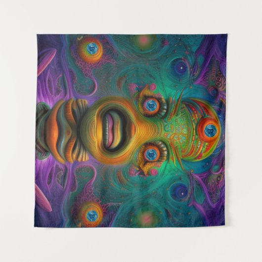 AI Art Bitcoin Crypto NFT Art Wandteppich (Vorderseite (Horizontal))