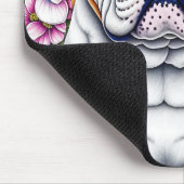 Ai Art Bulldog umgeben von Whimsikischen Blume Mousepad (Ecke)