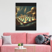 AI Art Chess Playing sich selbst 2023 Leinwanddruck (Insitu (Wohnzimmer))