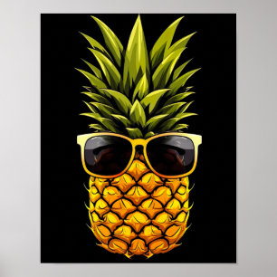 AI Art - Coole Ananas mit Sonnenbrille - Poster
