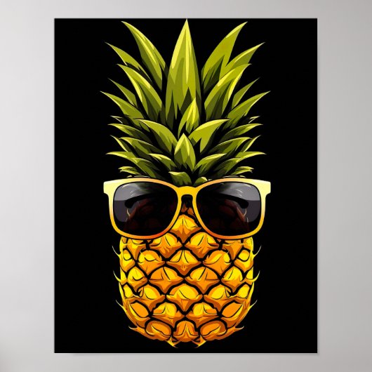 AI Art - Coole Ananas mit Sonnenbrille - Poster (Vorne)